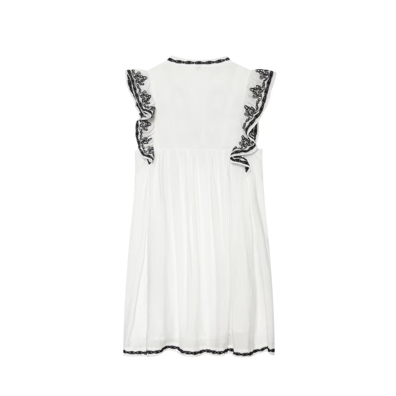 Women's contrasting embroidered mini dress