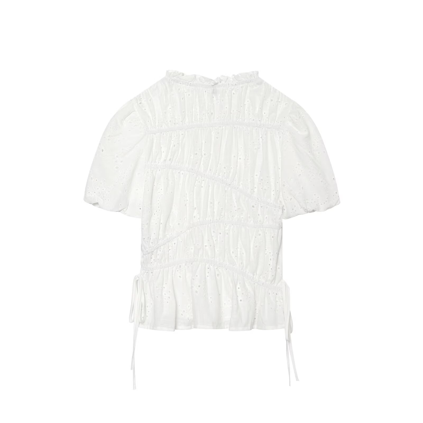suit Women's 2 pieces pleated hollowed out embroidered top+Skirts