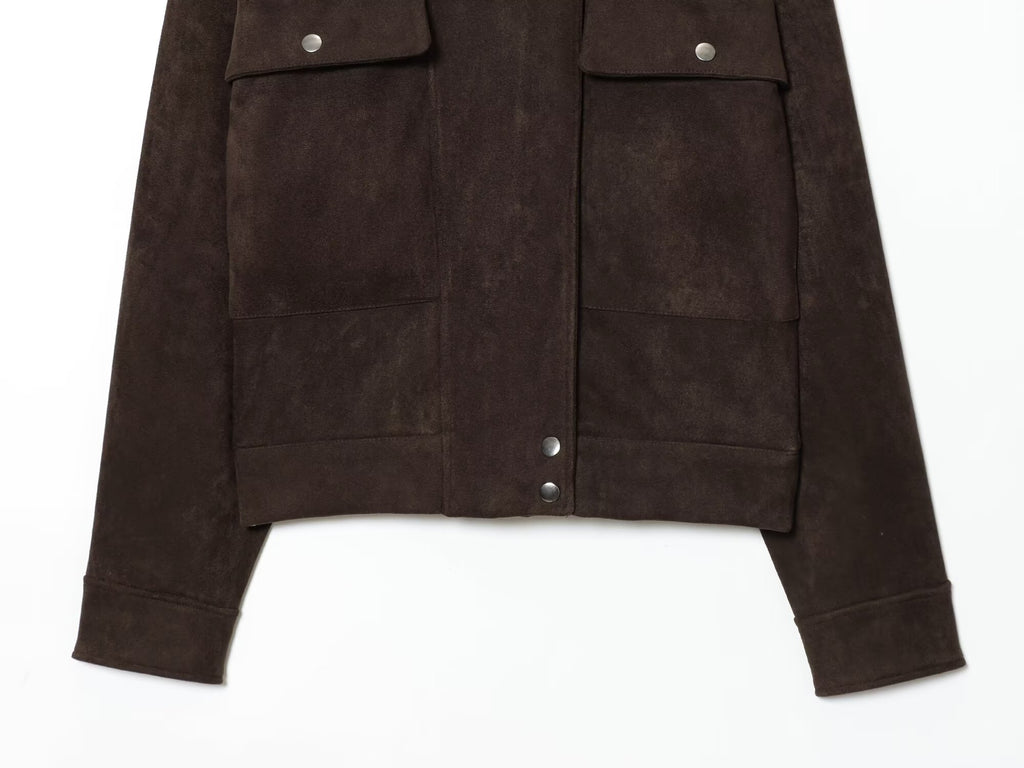 Women's Anti suede effect casual pilot jacket Coat