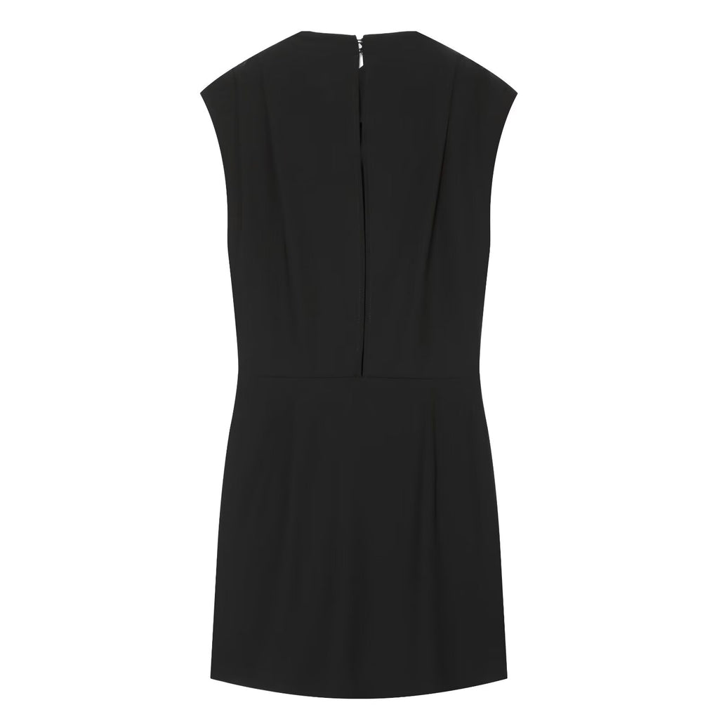 Women's with shoulder pads pleats mini dress