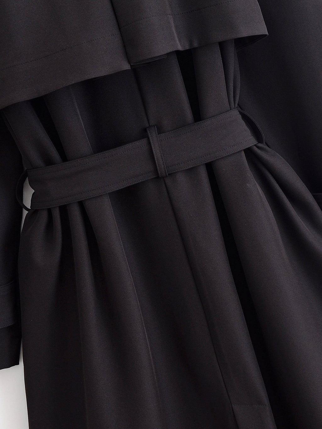 Women's new fashion with Belt black Long style windbreaker Coat