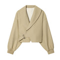 Women's long sleeved lapel short Coat