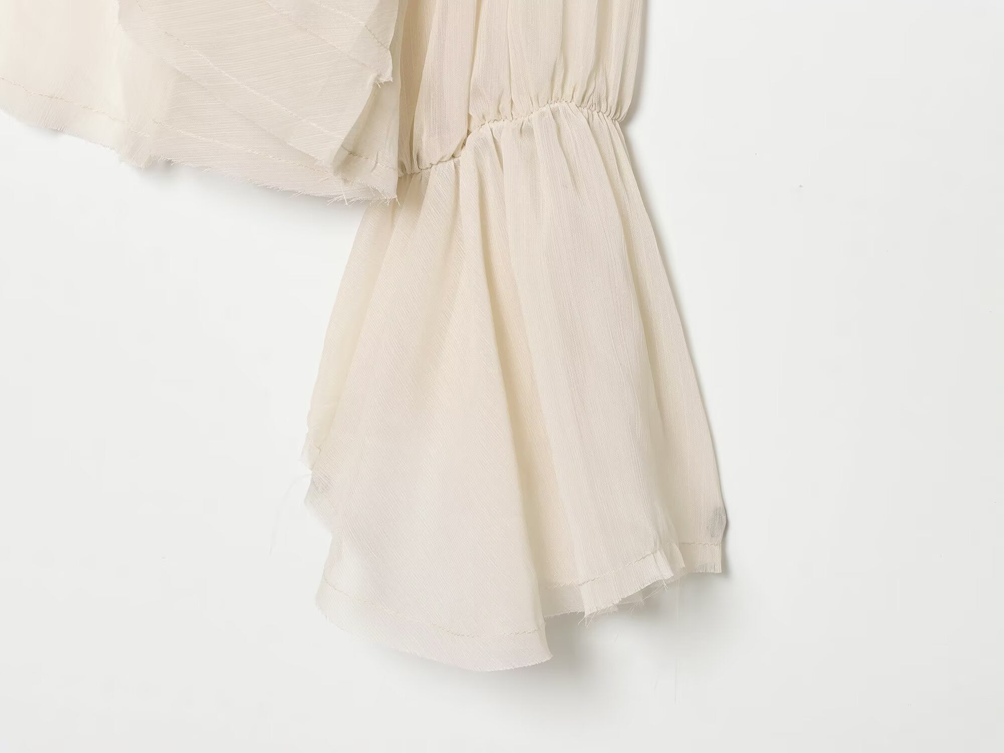 Women's layered decorative semi transparent top