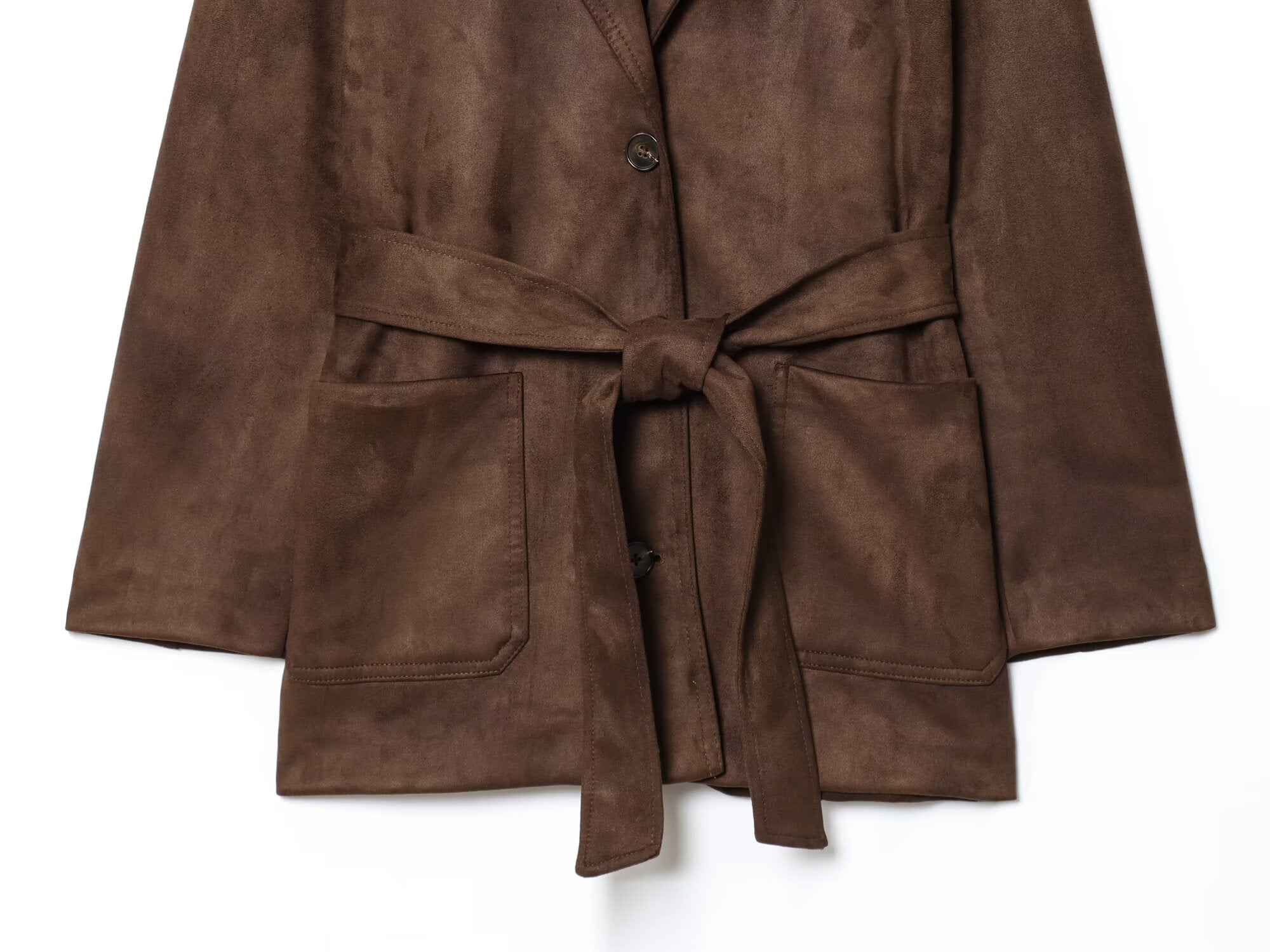 Women's new fashion with Belt loose Anti suede effect jacket Coat