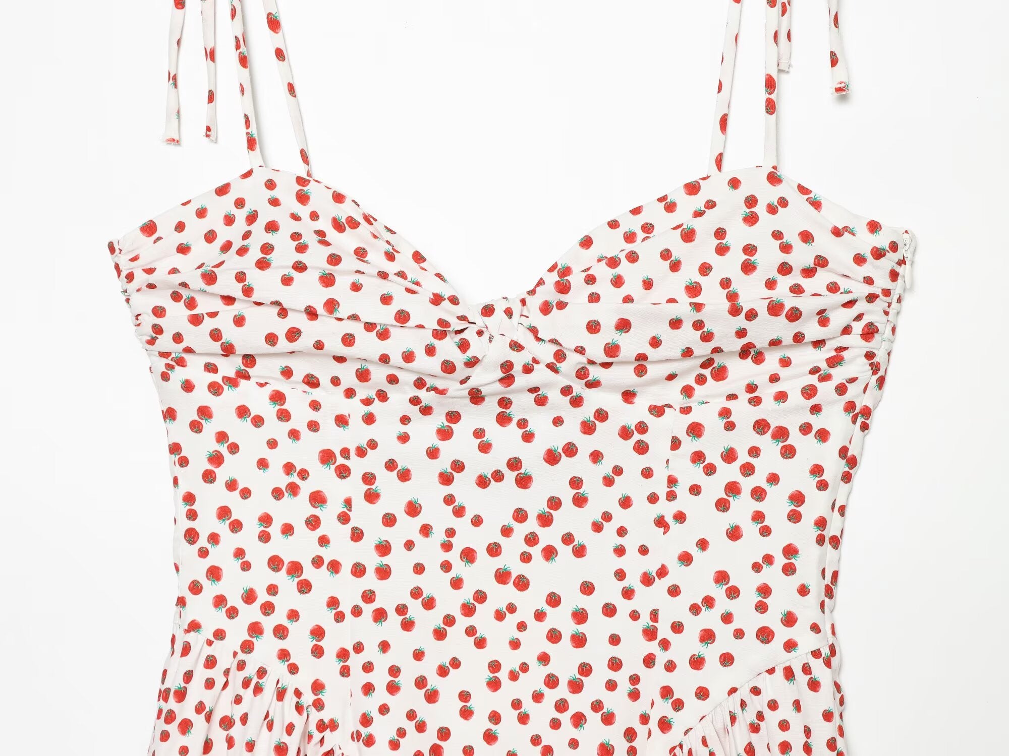 Women's printed poplin suspender dress