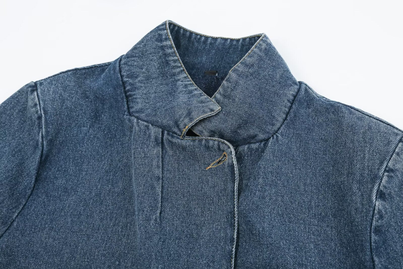 suit Women's 2 pieces short denim Blazer Coat +high waisted flared jeans