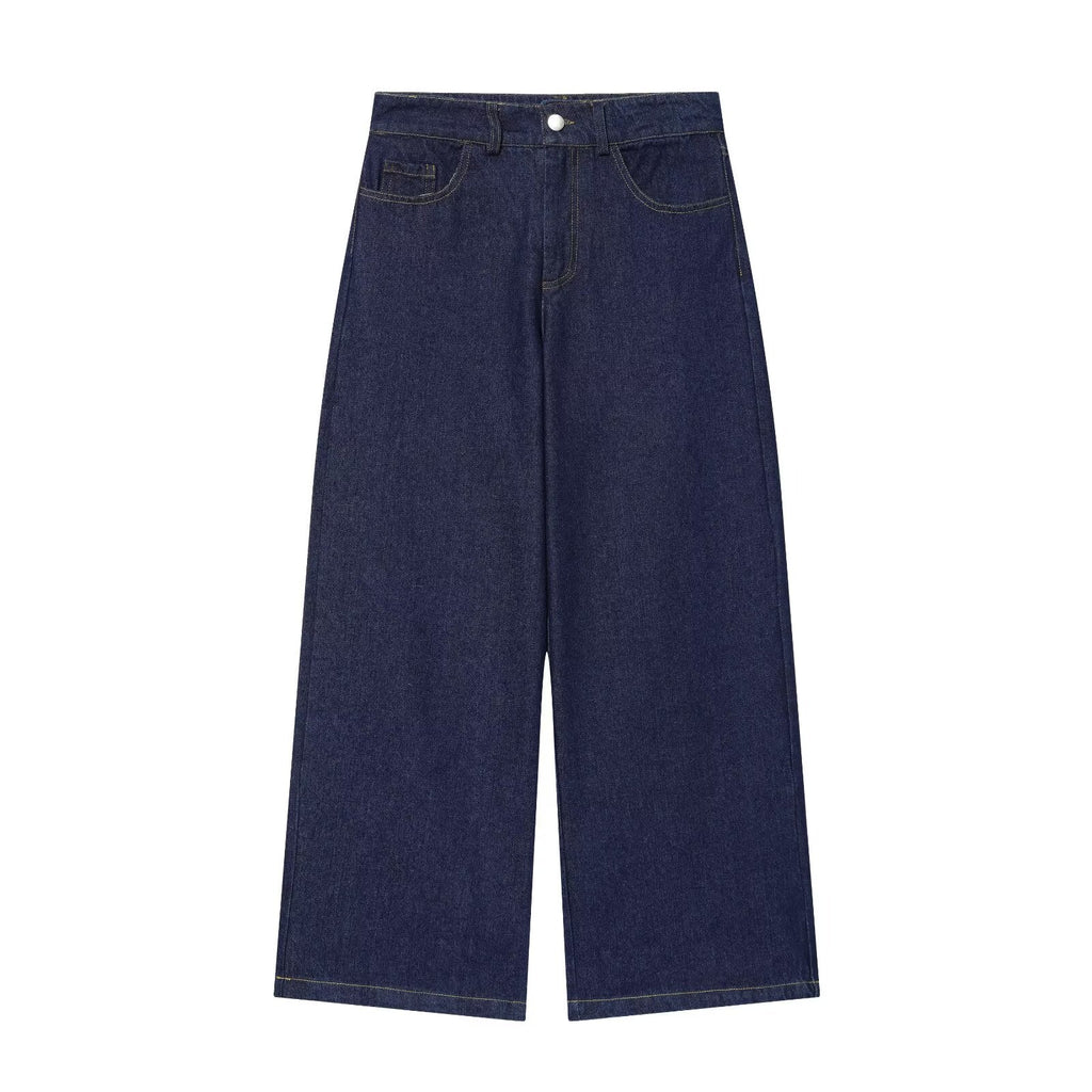 suit Women's 2 pieces comfortable high waisted wide leg jeans+denim shirt