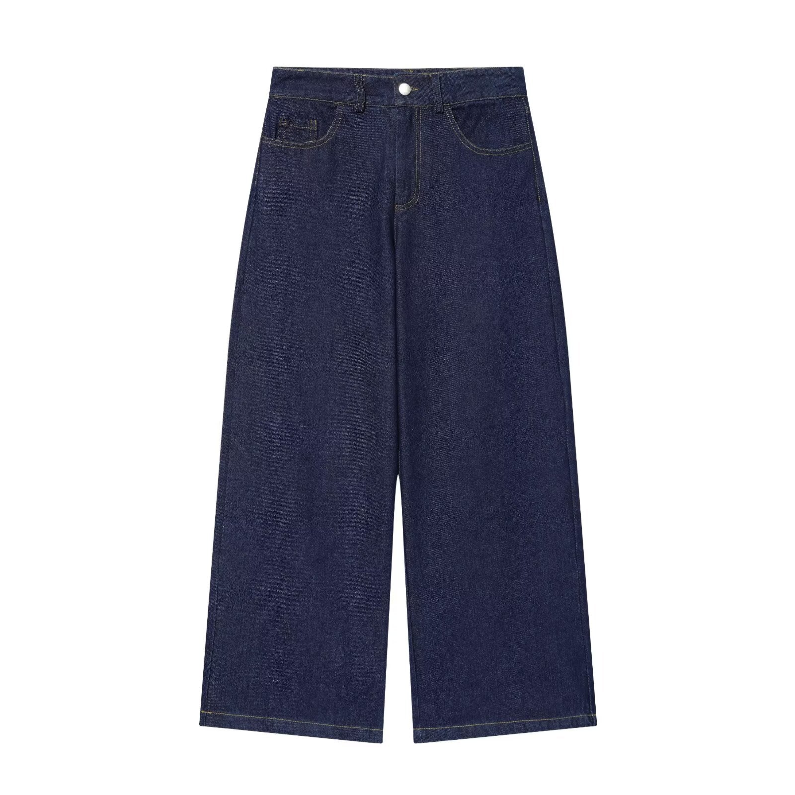 suit Women's 2 pieces comfortable high waisted wide leg jeans+denim shirt
