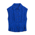 Women's hollowed out embroidered top