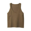 Women's soft textured round neck versatile knitted vest