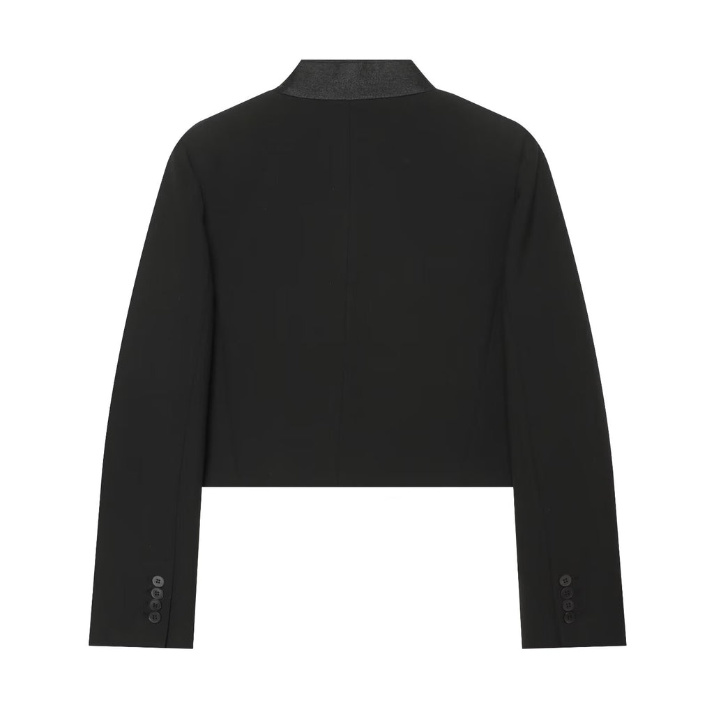 suit Women's 2 pieces short standing collar Blazer Coat +Pants