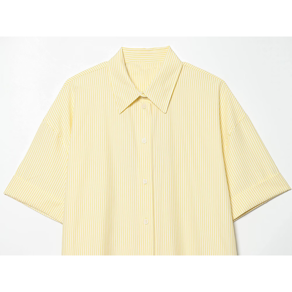 suit Women's 2 pieces loose striped poplin loose shirt+Shorts