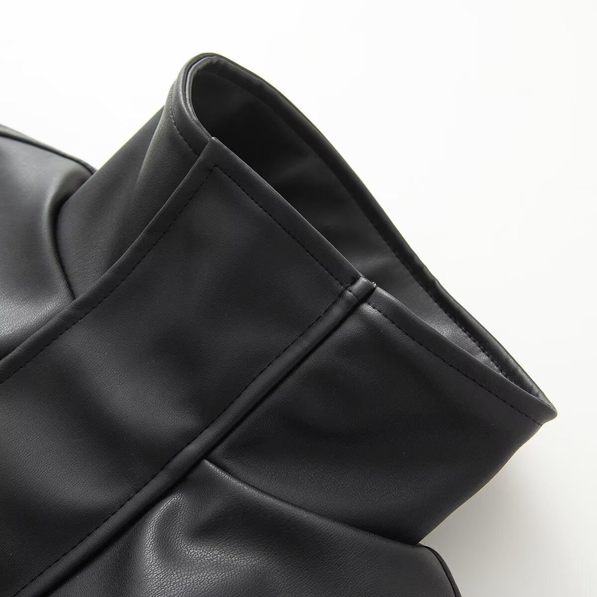 2026 Women's slim stand collar PU leather jacket