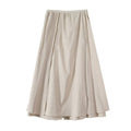 Women's solid linen blended MIDI dress