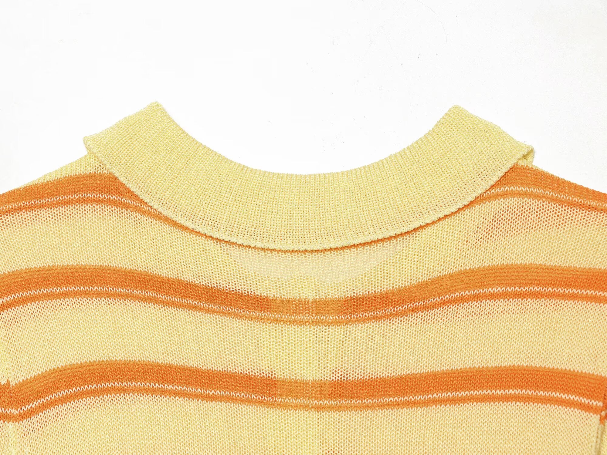 Women's striped short-sleeved POLO shirt
