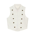 Women's buckle decoration hanging neck vest