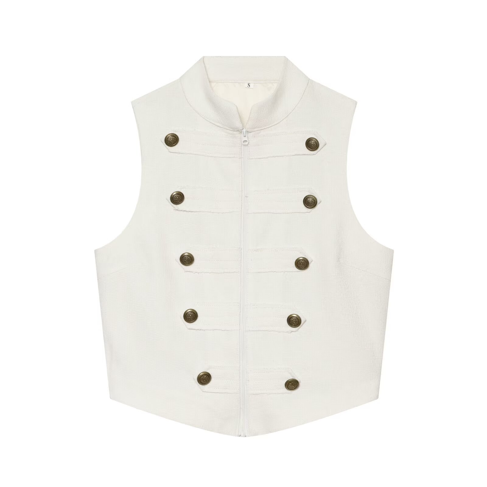 Women's buckle decoration hanging neck vest