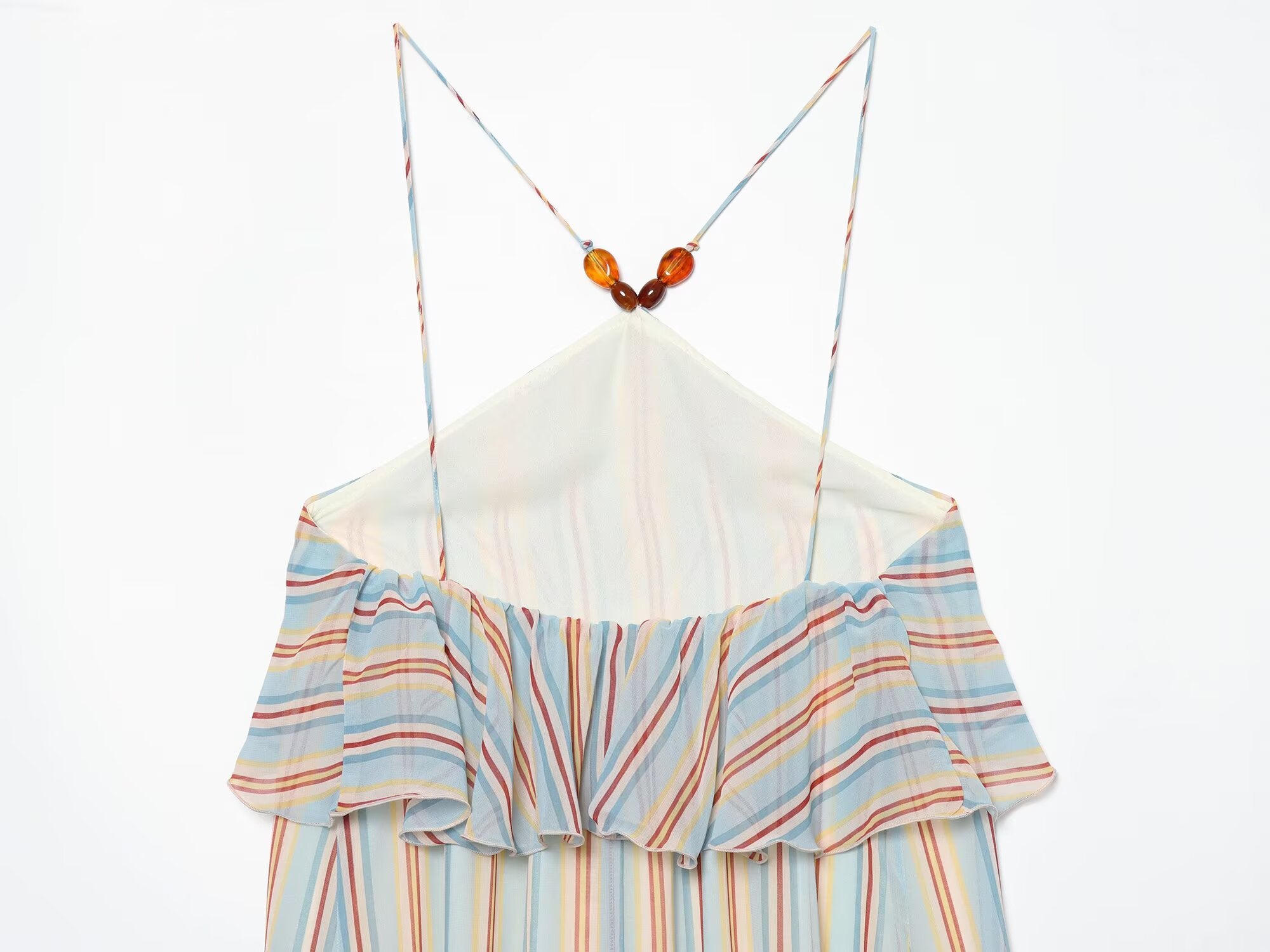Women's Ruffle edge hanging collar MIDI dress