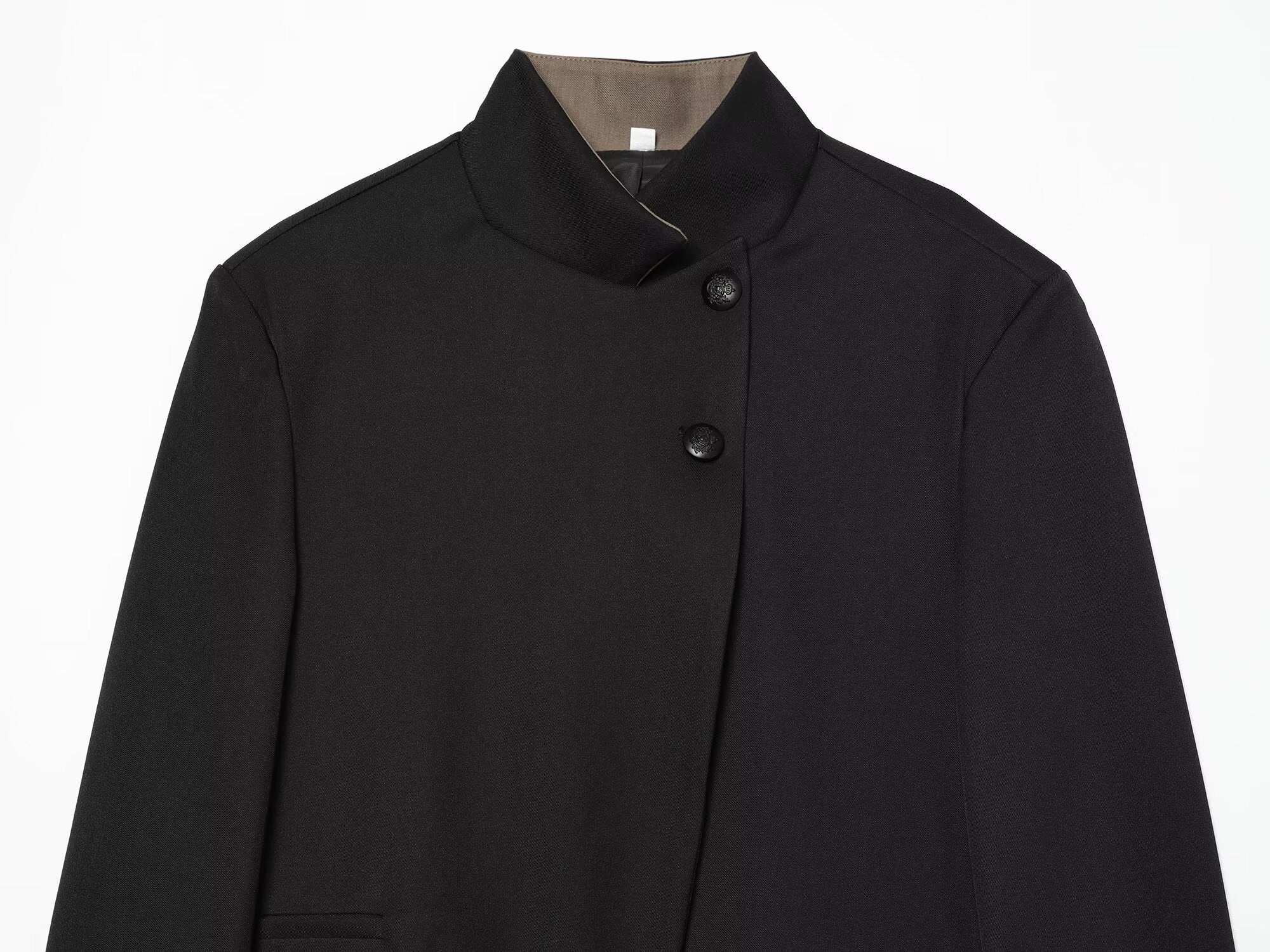 Women's breasted decorative high neck Blazer Coat