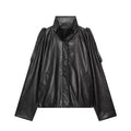 Women's casual versatile imitation leather jacket Coat