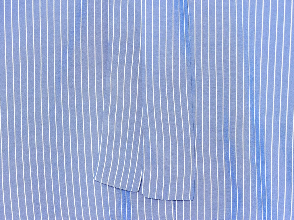 Women's waist cinched long sleeved striped shirt