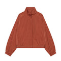 Women's standing collar pleated pilot jacket Coat