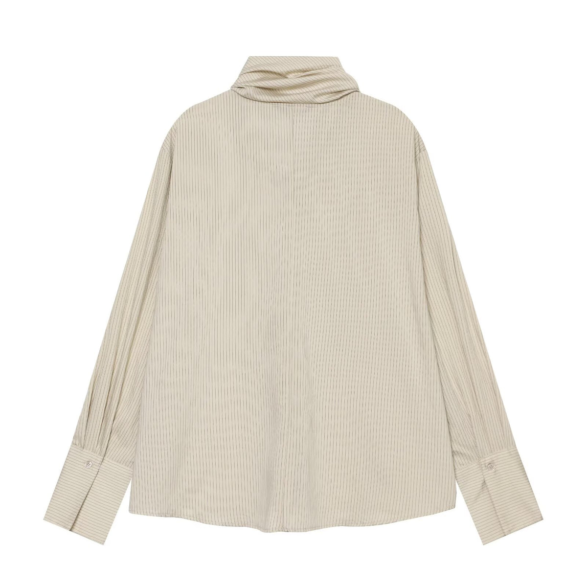 Women's knot decoration casual striped shirt