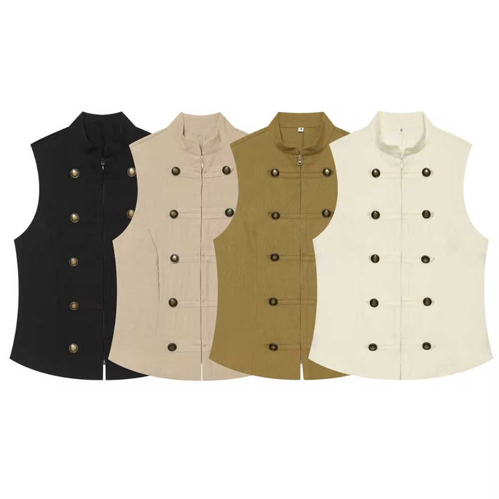 Women's sleeveless double breasted shirt