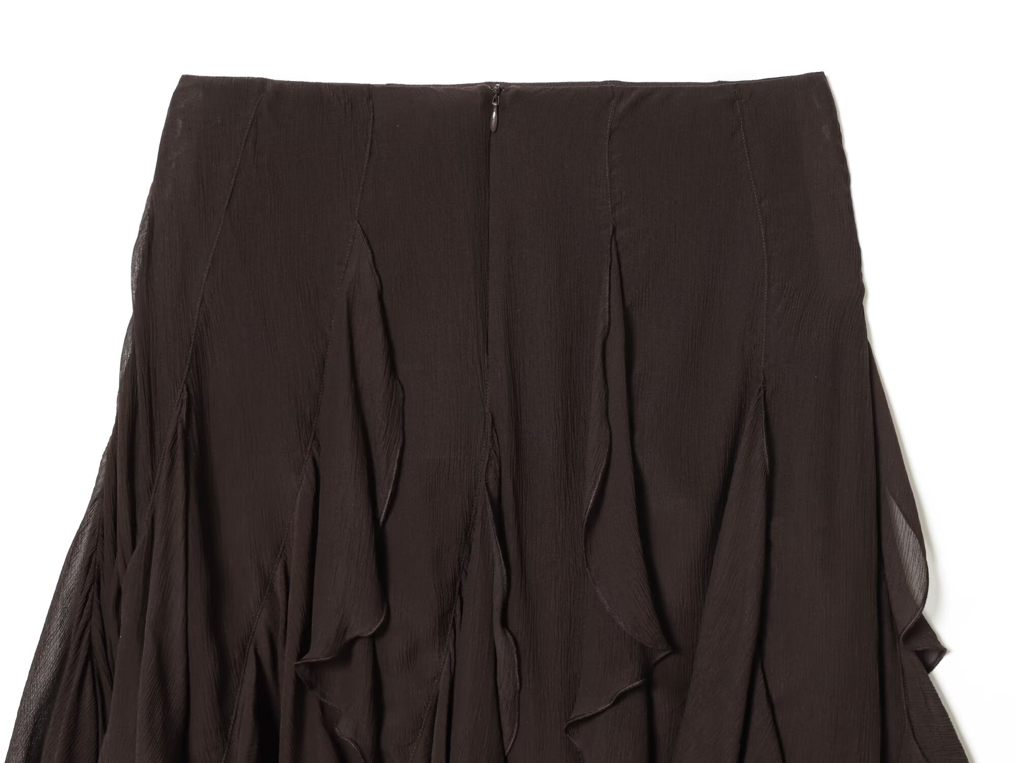 Women's asymmetrical ruffle edge draped mini skirt