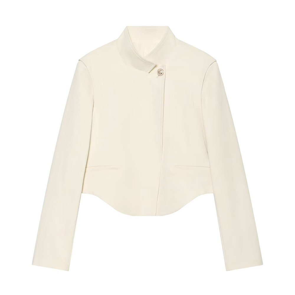Women's short standing collar Blazer Coat
