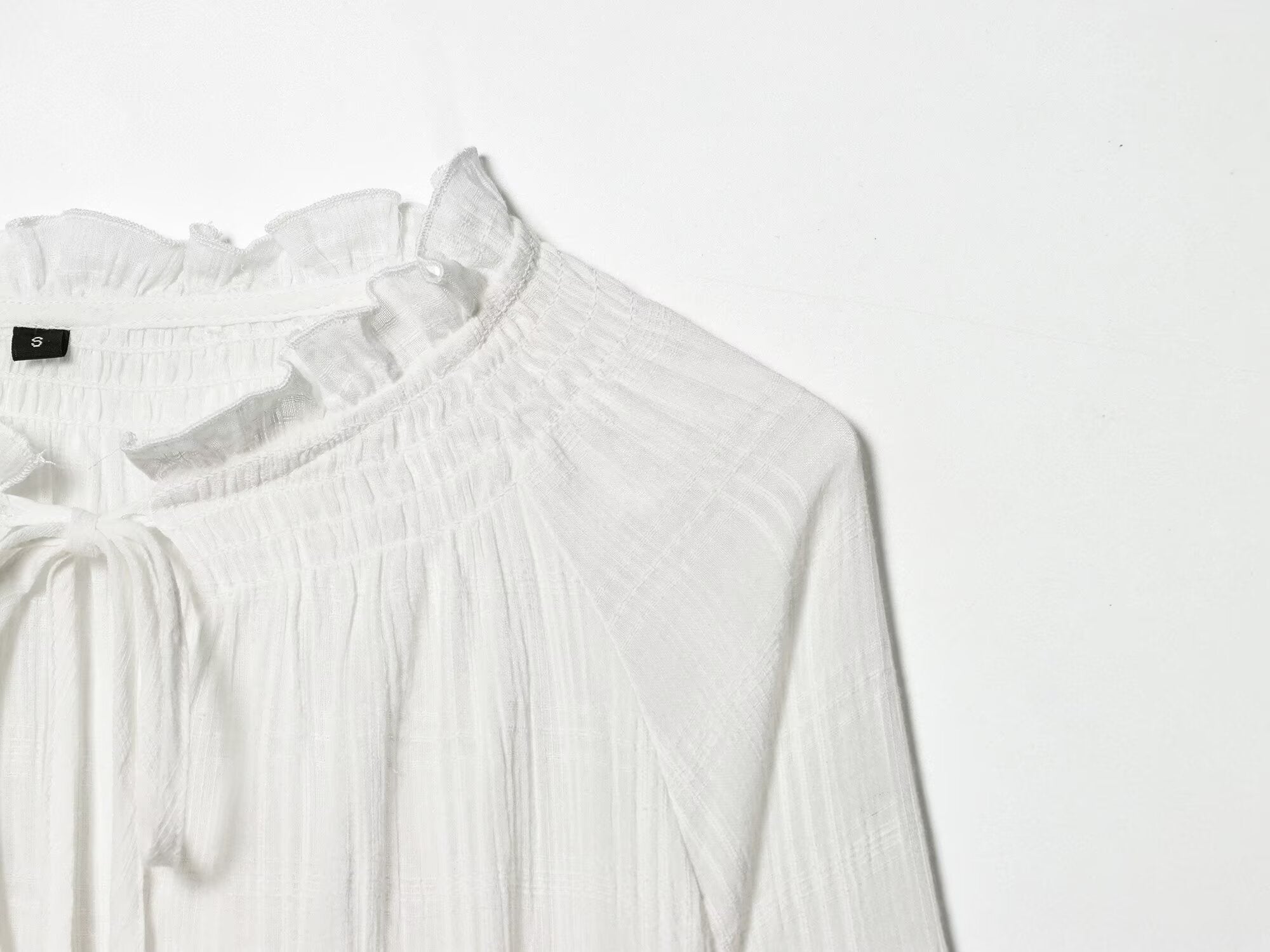 Women's floral embroidered lace up shirt