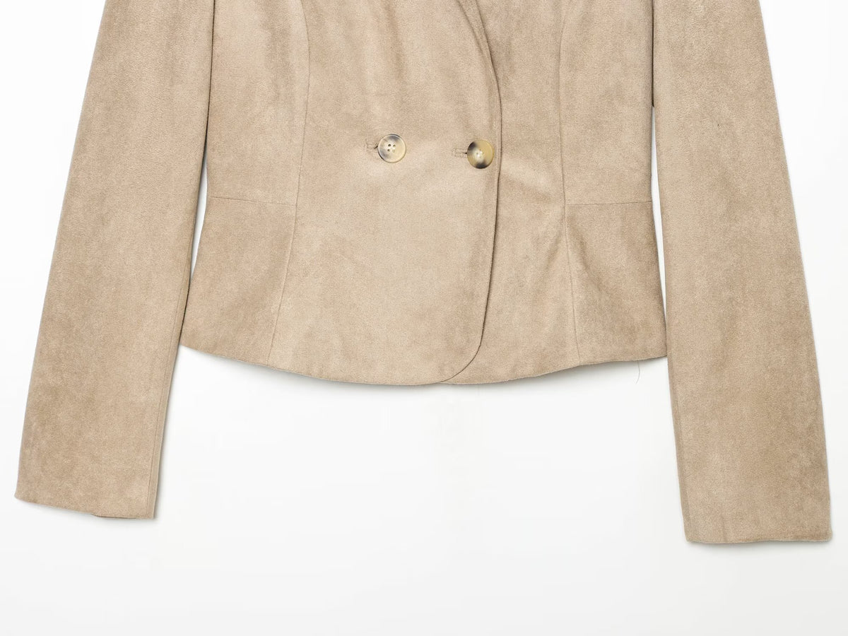 Women's with shoulder pads slim short Blazer Coat