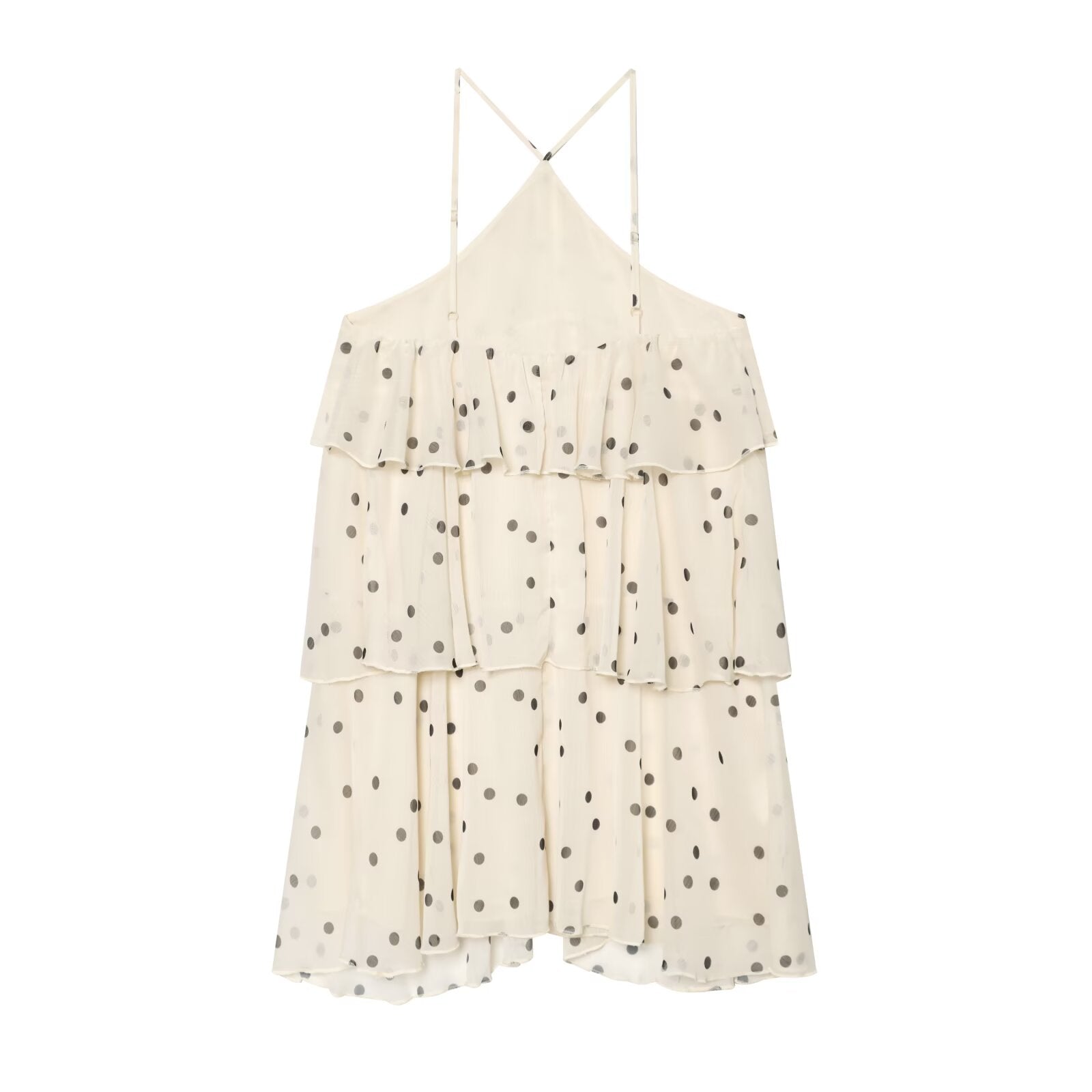 Women's vacation style polka dot cake dress