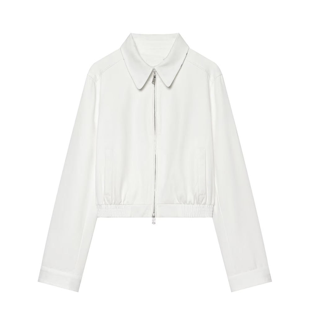 Women's polka dot contrasting collar jacket Coat