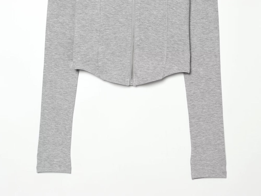 suit Women's 2 pieces slim short zipper sweatshirt+shorts