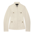 Women's pocket decoration slim stand collar jacket Coat
