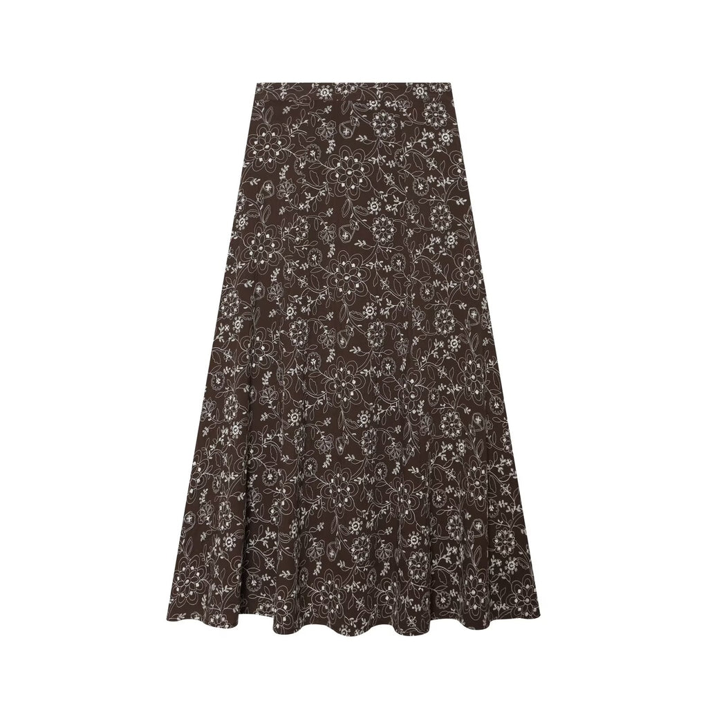 suit Women's 2 pieces lace up decorative embroidered top+Skirts