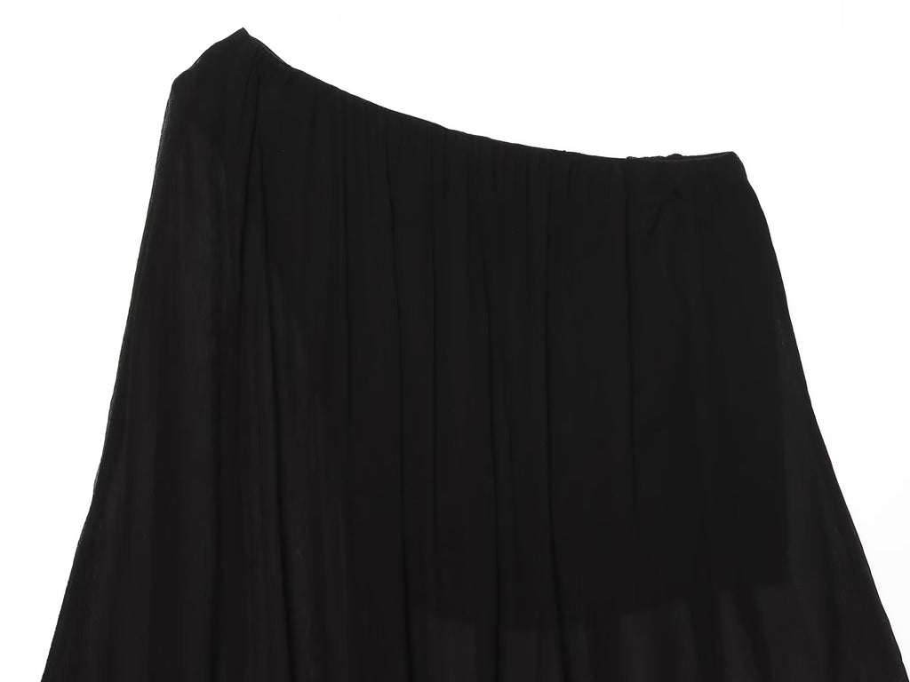 Women's loose sloping shoulder irregular top