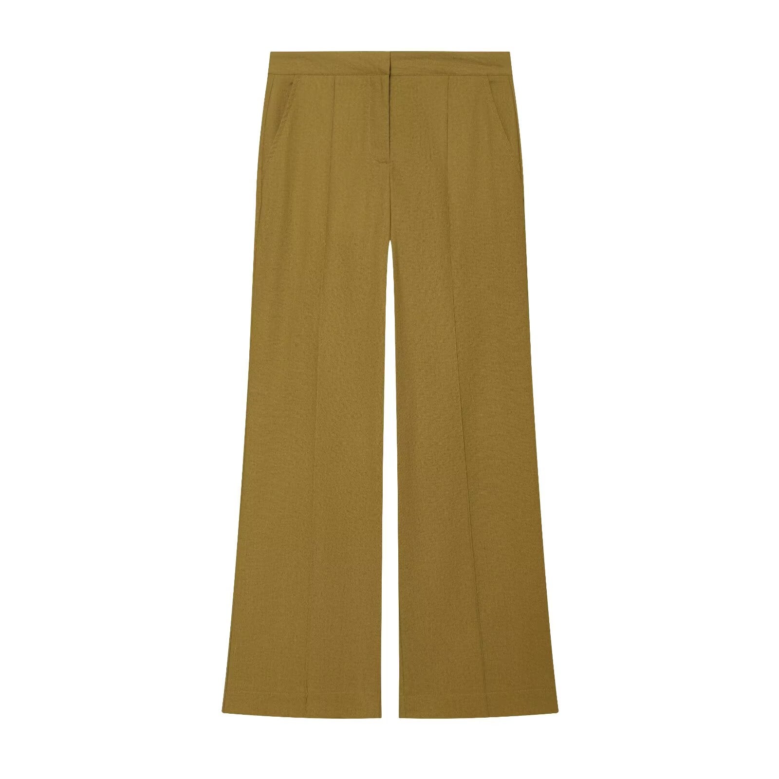 suit Women's 2 pieces loose rope knot buckle linen blend shirt+Pants