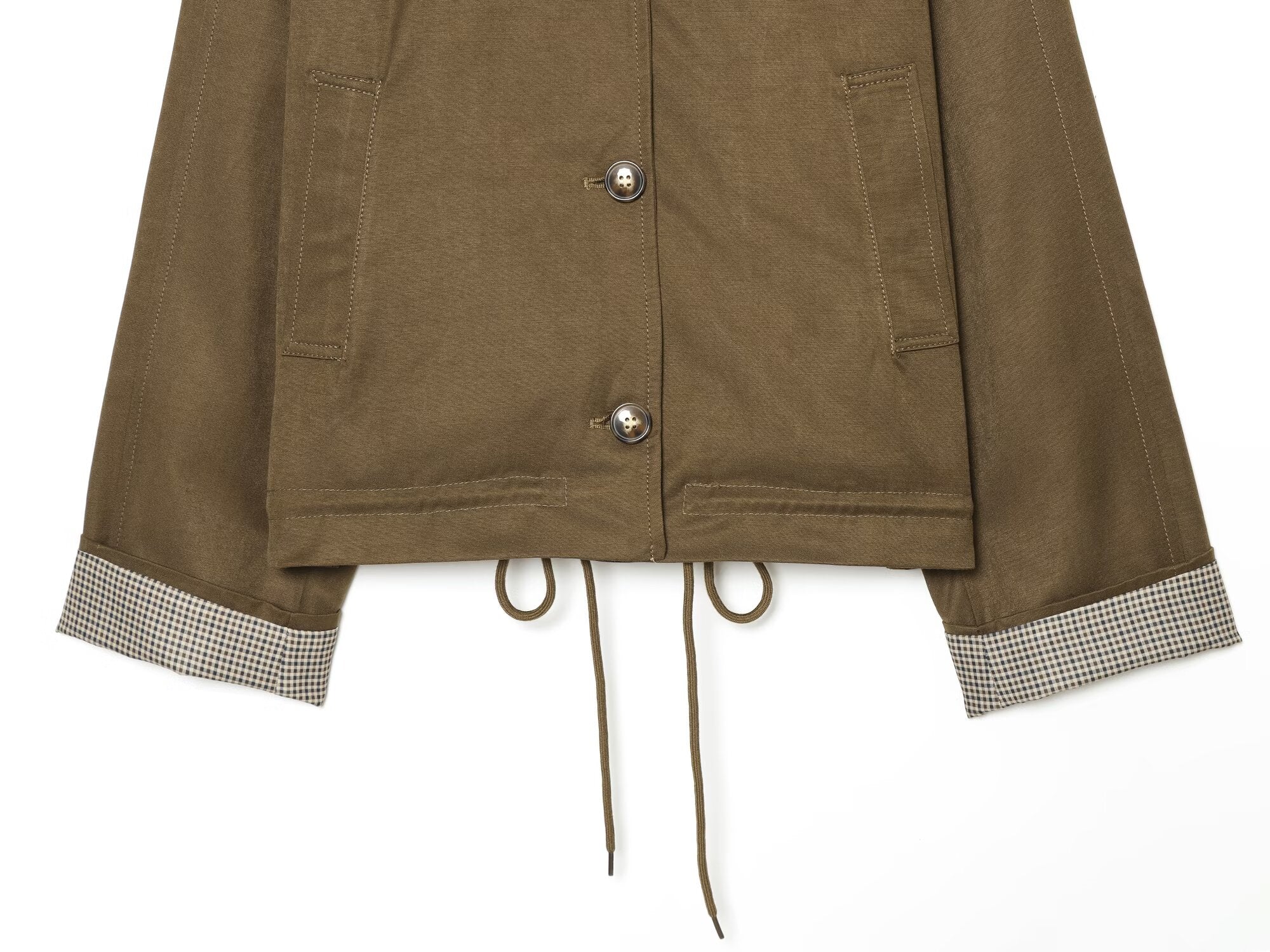 Women's casual stand collar twill coat