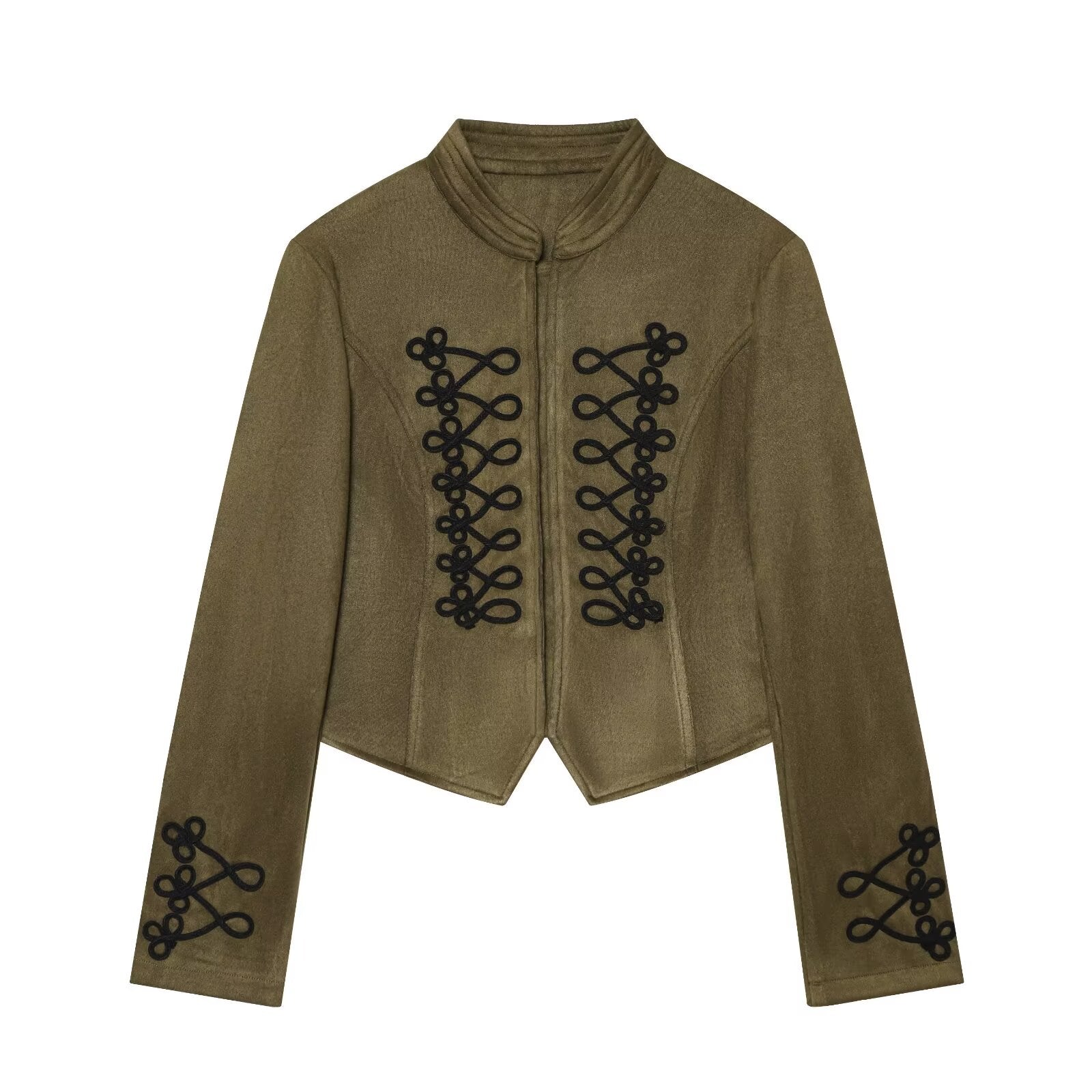 Women's suede textured rope knot buckle Coat