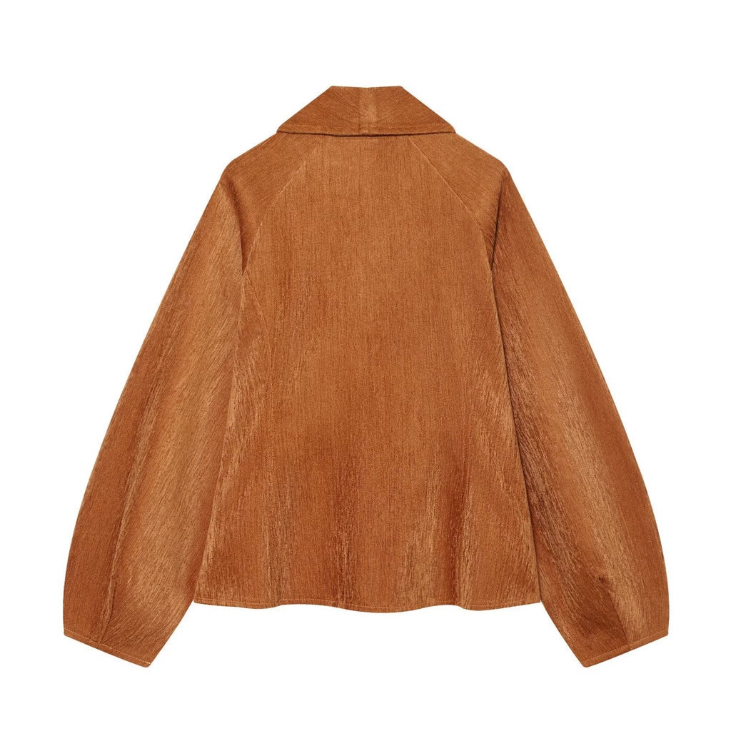 Women's waist cinched style double breasted jacket Coat