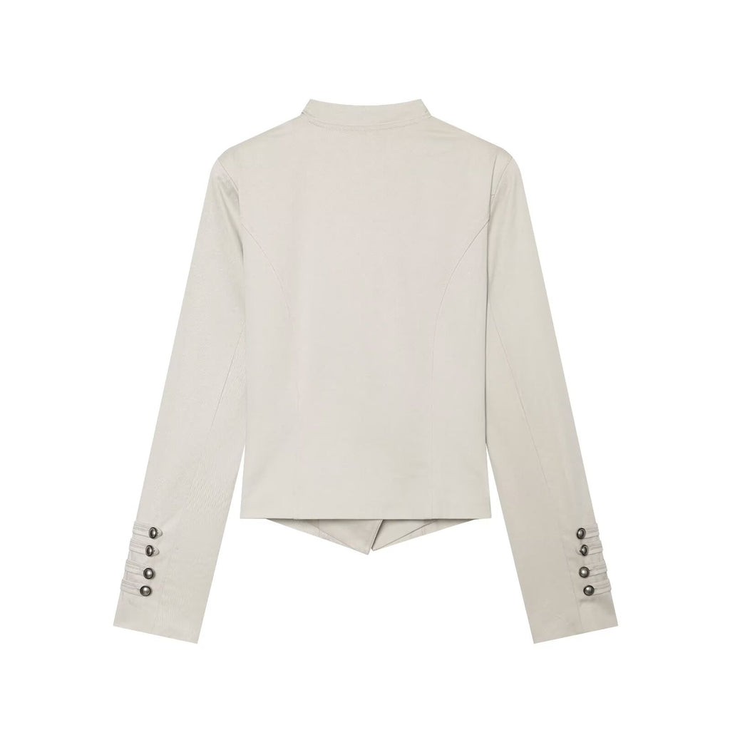 Women's slim stand collar double breasted jacket