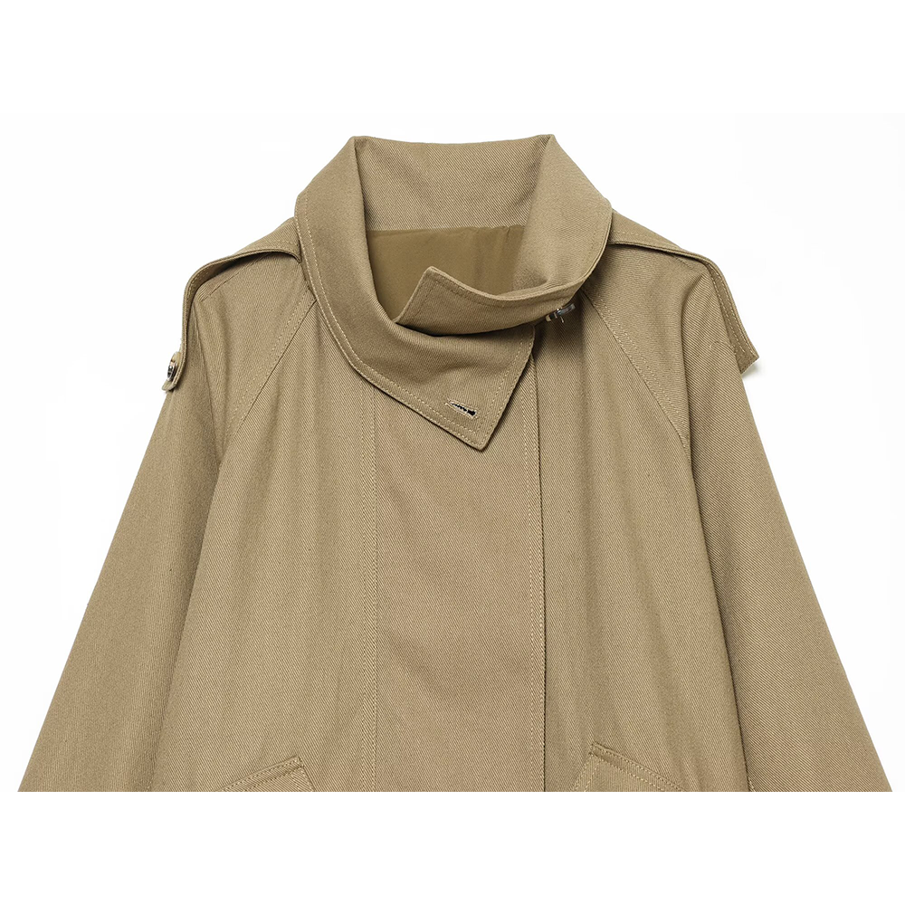 Women's retro lapel loose parkour workwear Coat