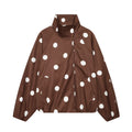 Women's standing collar polka dot pilot jacket Coat