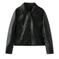 Women's short PU leather jacket Coat