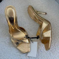 Women's new fashion metal effect cross high-heeled sandals