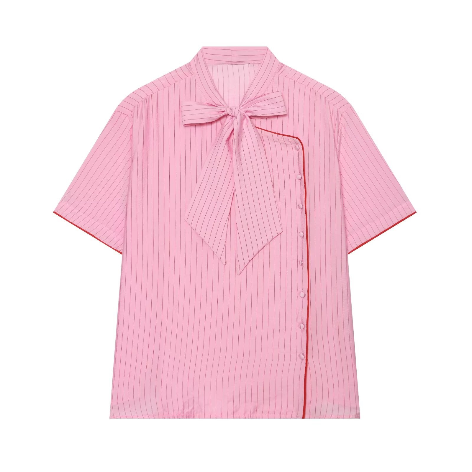 Women's bow decoration striped top