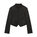 Women's suede textured rope knot buckle Coat