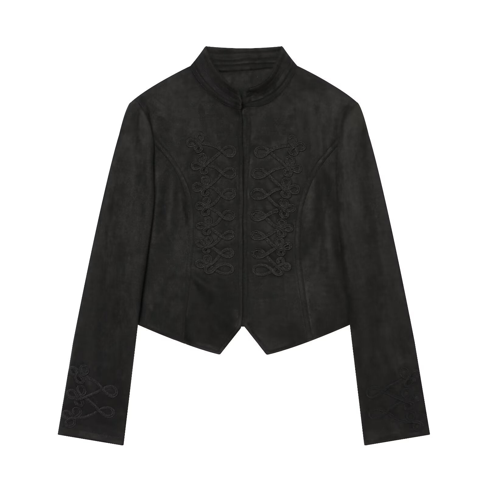 Women's suede textured rope knot buckle Coat